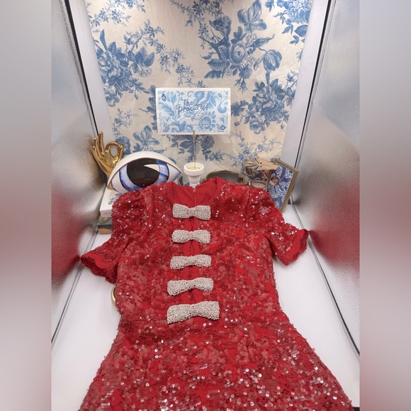 🆕 REBECCA VALLANCE 🧿 NWOT x Nicky Hilton Leyla Short Sleeve Mini Dress, Sz US2 - Picture 3 of 17